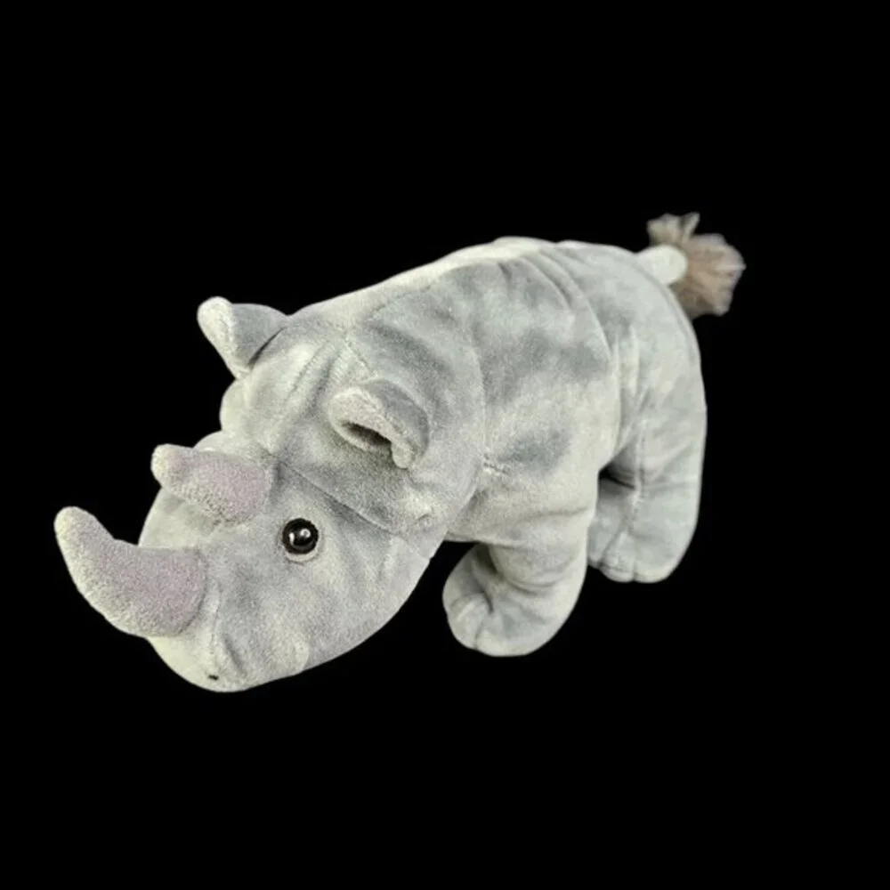 Two Rhino Rhinoceros Plush‎ Stuffed Animals Lot Gray Toys Gund and Kohls Cares